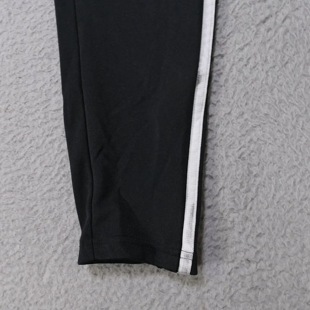 Adidas Men Small Black Tapered Jogger Pants 100% Polyester Ankle Zip